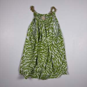 Michael Michael Kors Green and White Zebra Print Chain Link Halter Top